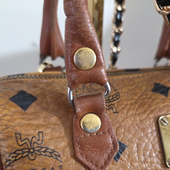MCM Tan Leather Mini Bag with Chain Strap - Picture 5 of 13